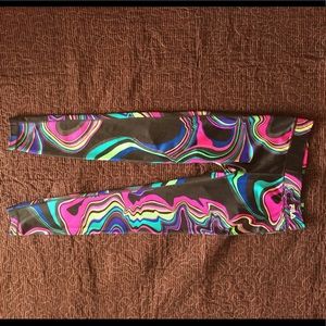 Fila oil slick rainbow running tights XS